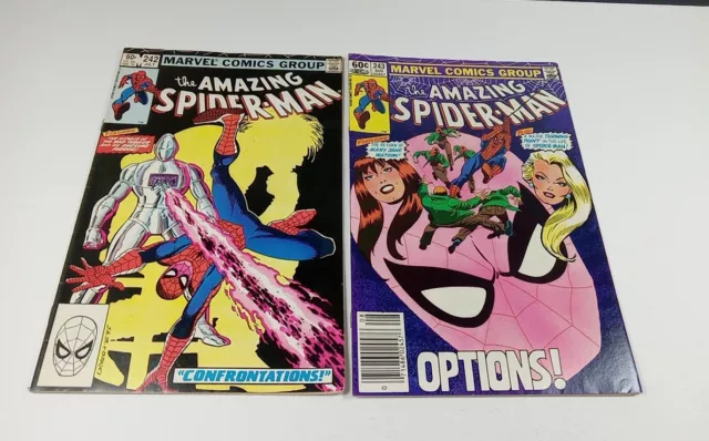 The Amazing Spider-Man #242 #243 Marvel Comics Group High Grade Comic Book Lot