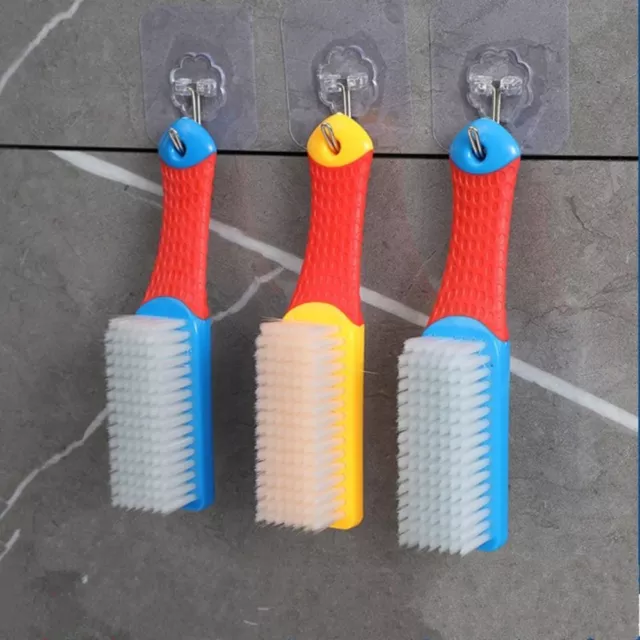 Long Handle Cleaning Brush Rubber Grip Shoe Brush Soft Bristled Brush