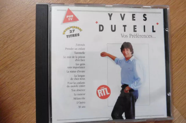 CD Yves Duteil Compilation 27 chansons Prendre un enfant best-of RTL EMI
