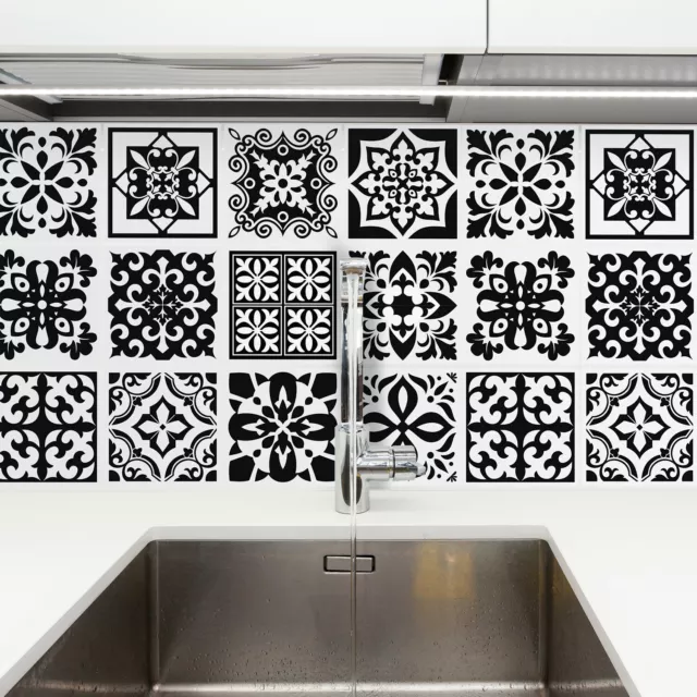 20-Sheet Peel and Stick Tile Backsplash for Kitchen Wall, Self Black/Gray