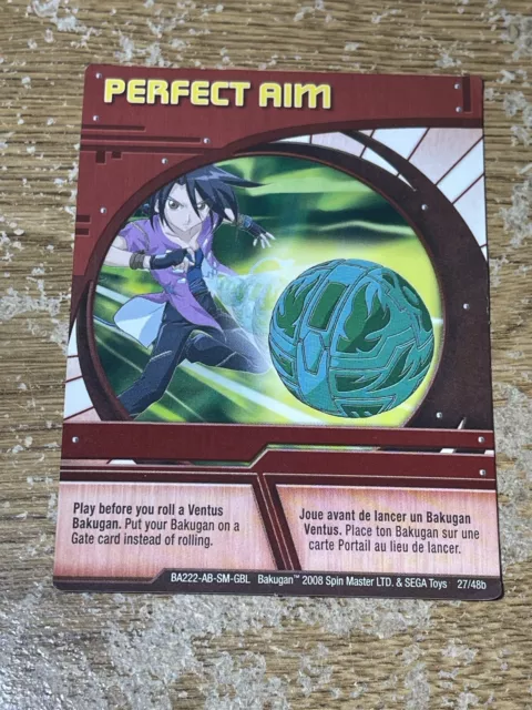 Bakugan Battle Brawlers Red Ability Card Perfect Aim BA222-AB-SM-GBL 27/48b