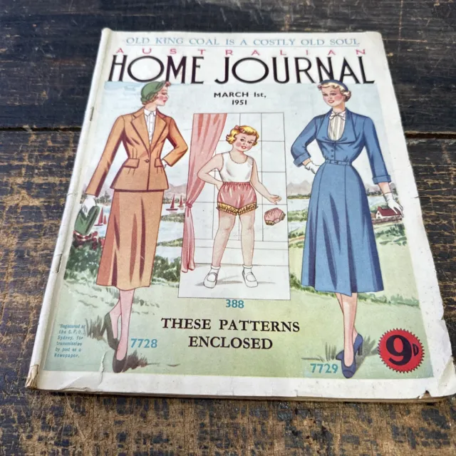Australian Home Journal Patterns Enclosed March 1951 Vintage