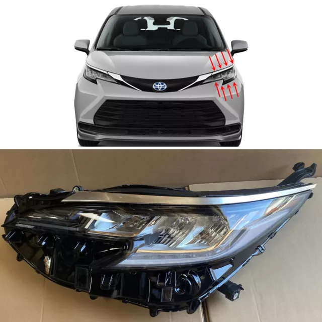 Headlight Assembly LED DRL for 2021 2022 2023 Toyota Sienna Driver Left Limited