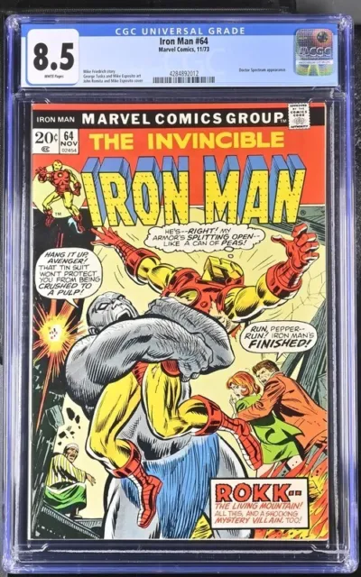 Marvel The Invincible Iron Man #64 11/73 Cgc 8.5 Vf+ Doctor Spectrum Appearance