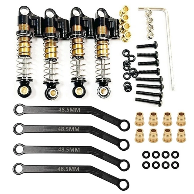 Amortiguadores de choque de metal 39 mm y caña de amarre de chasis 1/24 para FMS FCX24 P1J1