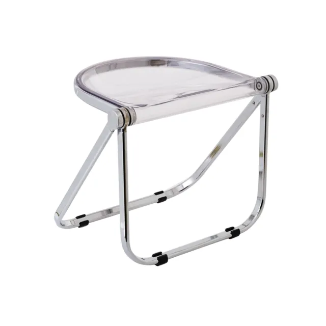 (Transparent) Folding Stool Foldable Dining Stool Easy To Open