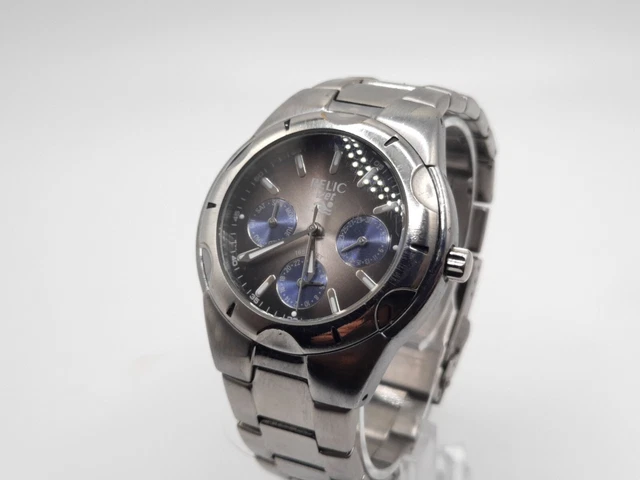 Mens Relic Wet Watch New Battery 36mm ZR15398 Multifunction