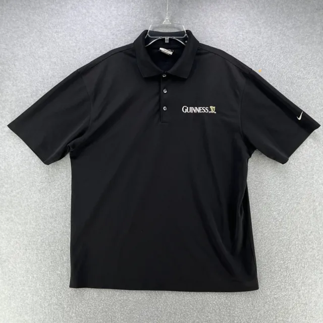 Camisa informal de poliéster ""Guinness"" Nike Golf Dri Fit para hombre polo mediana M negra ""Guinness