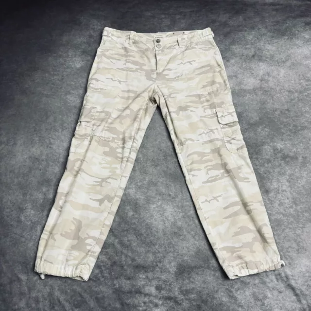 Sanctuary Pants Women Size 30 Sand/Beige Standard Surplus Camo Cargo Twill