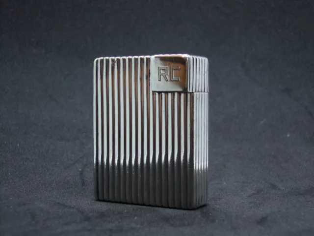 Briquet ancien essence 30-40's CARTIER argent massif lighter petrol solid silver