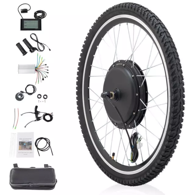 26" 1000W Electric Bicycle LCD E Bike Front Wheel Motor Conversion Kit