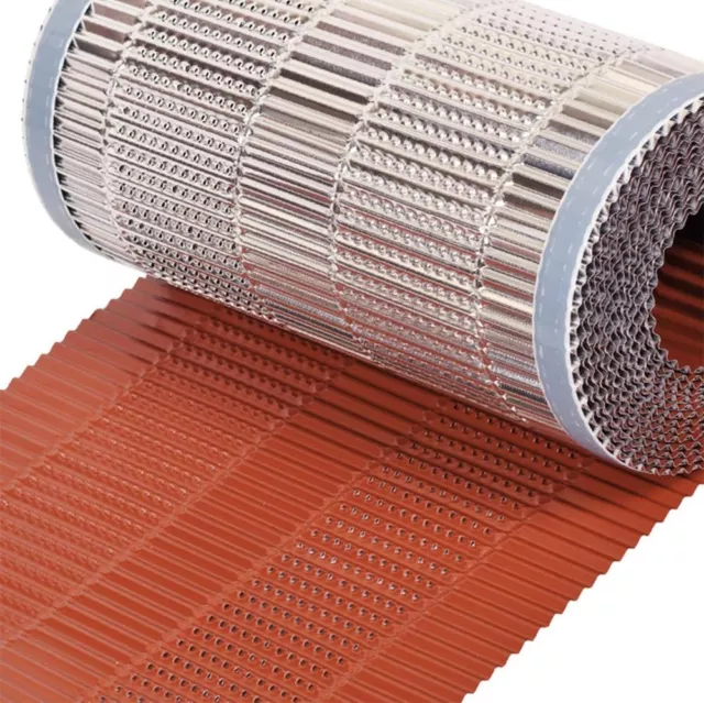 Closoir de faîtage tout aluminium 400 mm X 10 ml ROUGE souple ventilé - Ral 8004