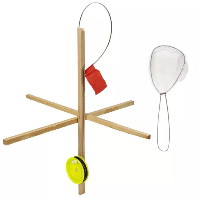 Kit drapeau canne à pêche en bois triangle de pin premium pour les amateurs de