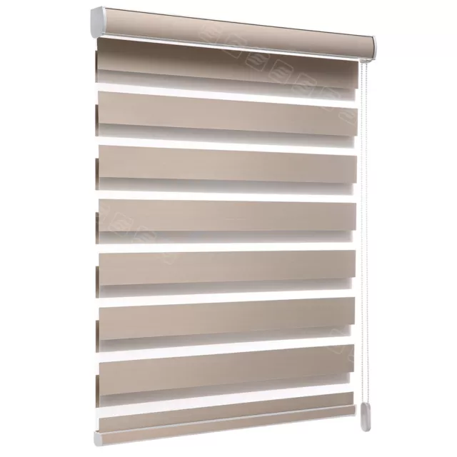 Horizontal Window Shade Blind Zebra Dual Roller Blinds Curtains,Easy to Install