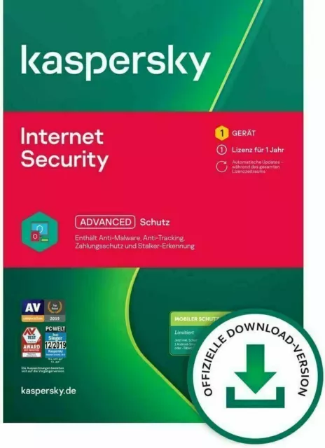 Kaspersky Internet Security 2024 - 1/3/5/10 Geräte 1 - 2 Jahre per Email