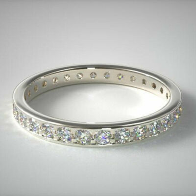 1.00 CT Véritable Superbe Diamant Mariage Alliance 950 Platine Taille 5 6 7.5 