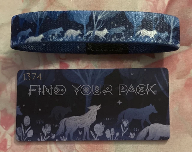 Zox Find Your Pack Wrist Band Strap And Card. Wolf Themed Blue Variant