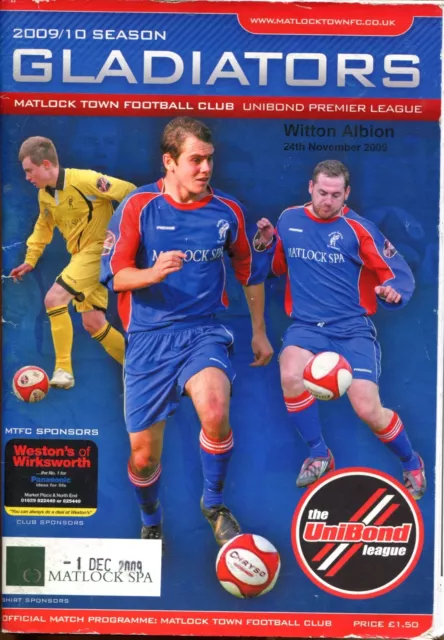 Matlock Town v Witton Albion 24/11/09 Northern Premier League
