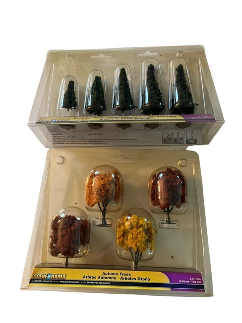 Juego de accesorios de tren juegos de árboles de otoño y hoja perenne