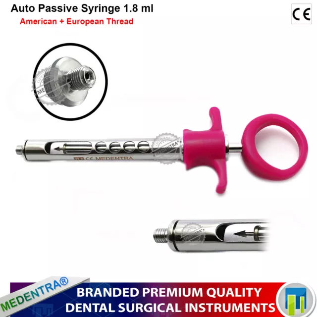 Seringue cartouche auto-aspirante dentistes 1,8 ml anesthésiques dentaires auto passifs 3