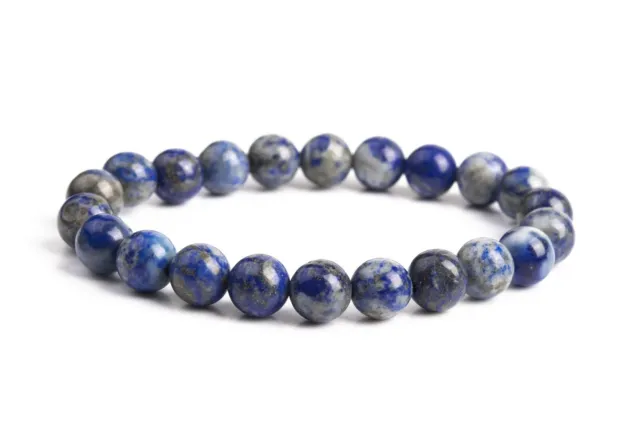 8MM Lapis Lazuli Bracelet Grade A Genuine Natural Round Gemstone Beads 7"