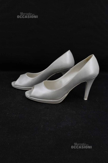 Scarpe Con Plateau Anni '70 Da Uomo - Taglia 44 Bianco - Tacco 7,6 Cm - Costume Retrò Smiffys - Foto 6