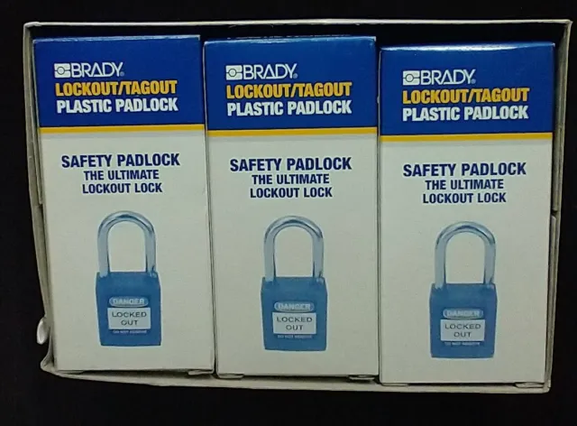 NEW Box Of 10 Brady Red Lockout/Tagout Safety Padlocks FREE SHIPPING!
