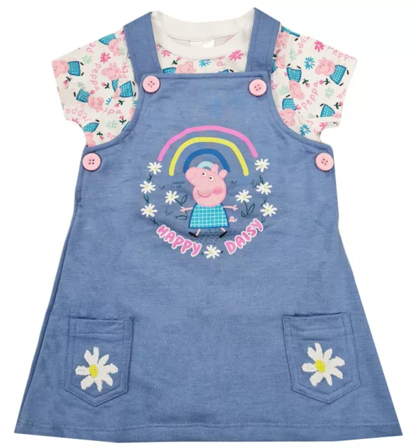 Abito e top t-shirt bambina Peppa Pig Pinafore set outfit 12 mesi - 6 anni