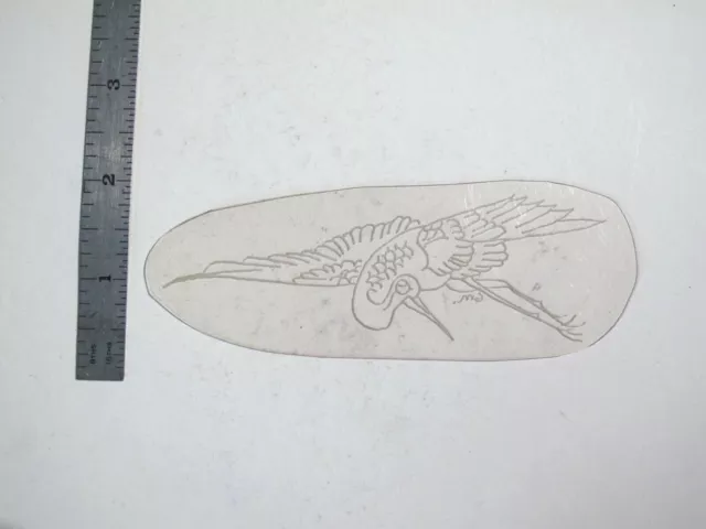 De Colección Años 60 Años 70 Tatuaje Flash Plantilla de Acetato Grúa Firmada BR3