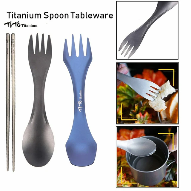 Outdoor pique - nique Accessories Cuisinière en titane pur Cuillère à manche