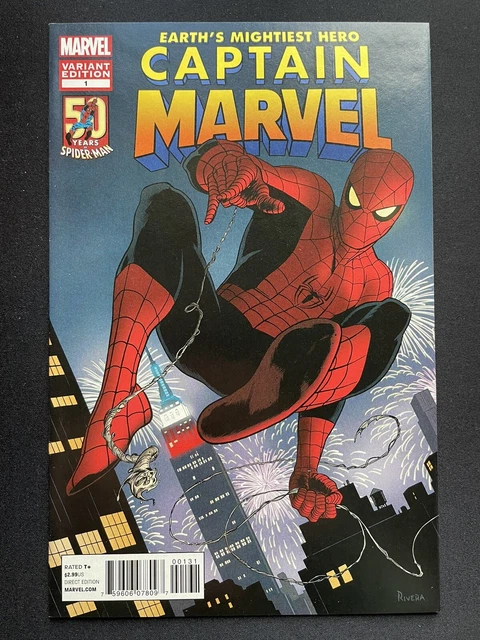 Captain Marvel #1 Spiderman Rivera 1:25 Variant HTF 2012 NM- 9.2