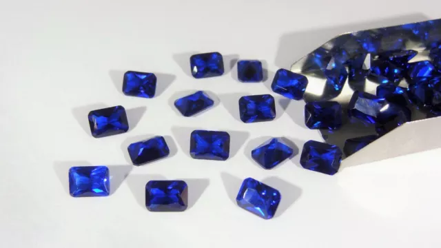 Blue Spinel Octagon Princess Cut Shape SIZE CHOICE Loose Stones CZ Gemstones