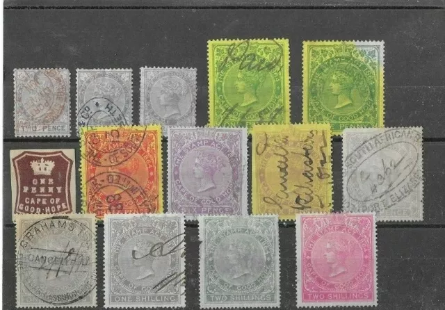 Cape Of Good Hope Revenues Small Collection From 1864 To 1910.