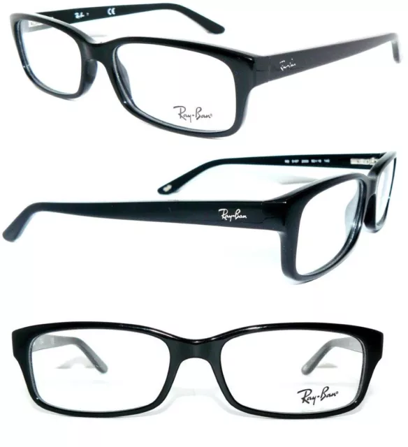 Ray Ban Brille Schwarz Rb 5187 2000 50 Leicht Fassung Damen Gestell Herren Neu