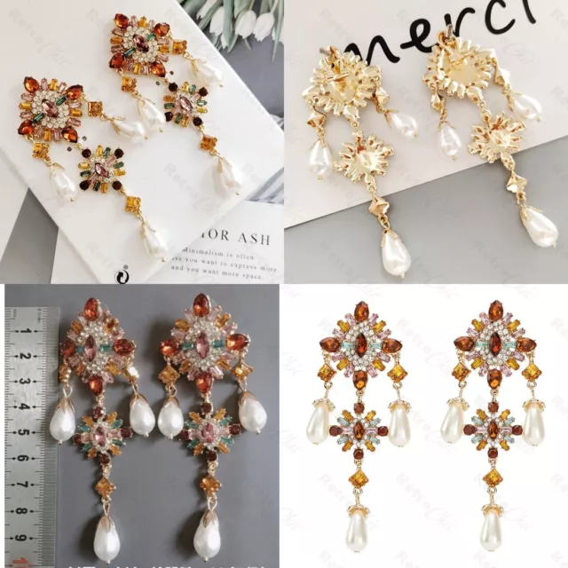 MULTI jewel EARRINGS gold/silver fashion FAUX GEMSTONE ethnic bead BEADED drop