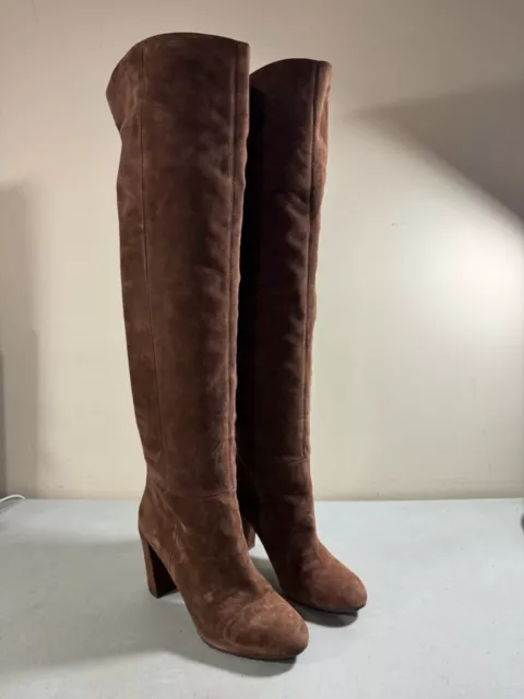 Nine West Snowfall Over The Knee Brown Suede Leather Boots Women’s Size 8