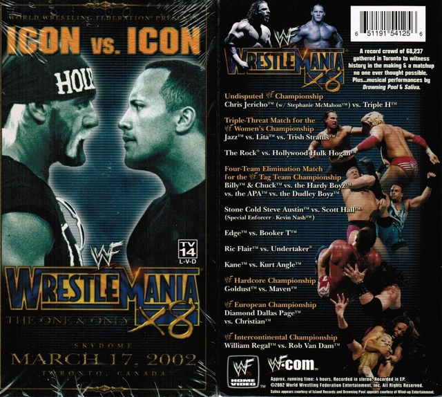 WWE WWF WRESTLEMANIA 18 X8 XVIII 2002 Icon Vs Icon New Wrestling VHS ...