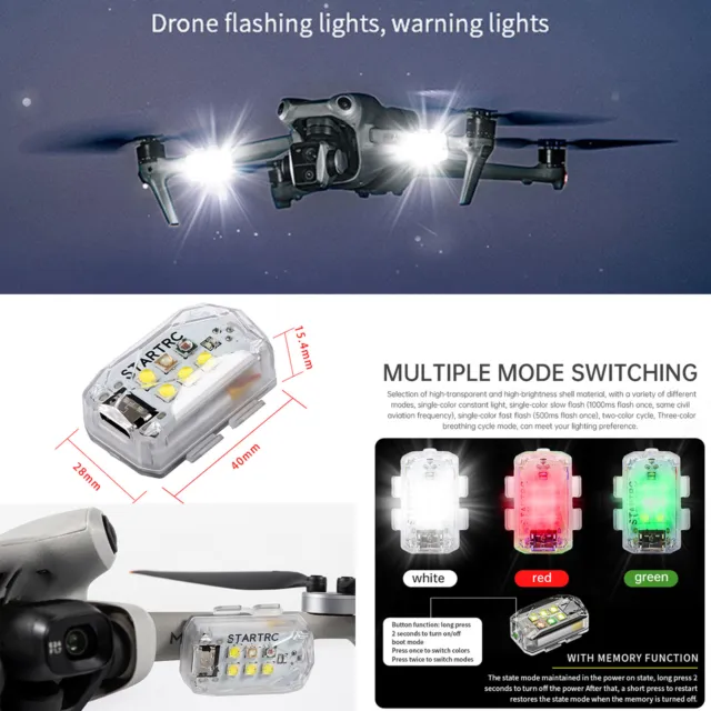 LED STROBE FLASH Warning Night Light Zubehör für DJI Mavic Mini FPV Racing  Neu EUR 16,65 - PicClick DE