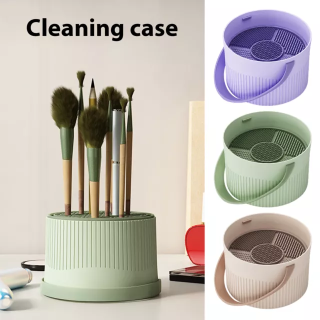 Makeup Brush Cleaner Bowl 3 In 1 Silicone Countertop Drying Rack Cleaning Case