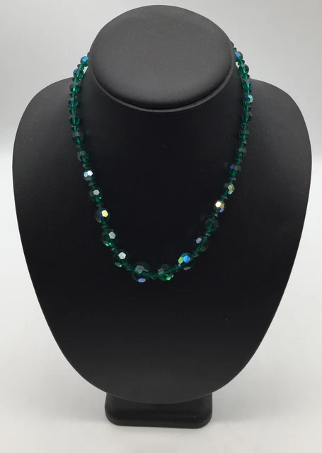 Collier Court Vintage Années 50/60 – Perles En Fonte De Verre Et Métal Doré – Occasion, Style Rétro