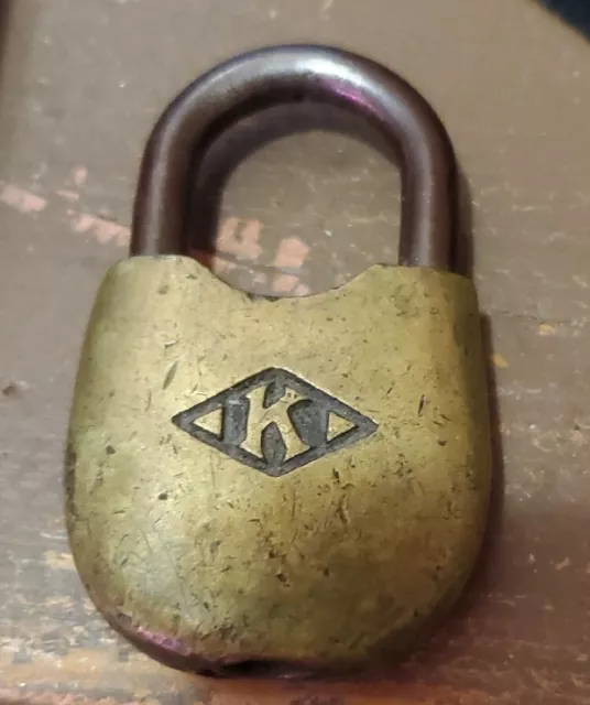 vintage, antique padlock, unique design, "K" logo, collectible, locksmith vintage, antique padlock, unique design, "K" logo, collectible, locksmith