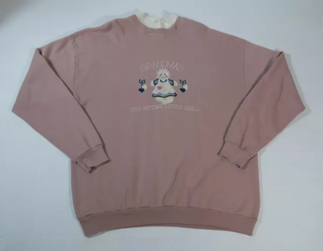 Vintage Cheek-O Women's Grandma's Graphic Sweatshirt Sz XXL 90s Made In USA