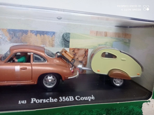 Porsche 356B Soft Top Avec Caravane - Cararama 1/43 - Miniature Vintage