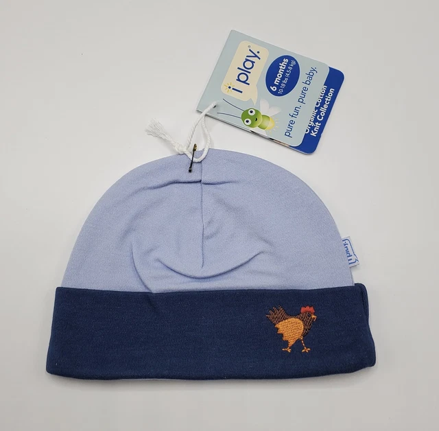 i Play Baby Boy's Organic Cotton Knit Collection Hat Size 3 Months New NWT