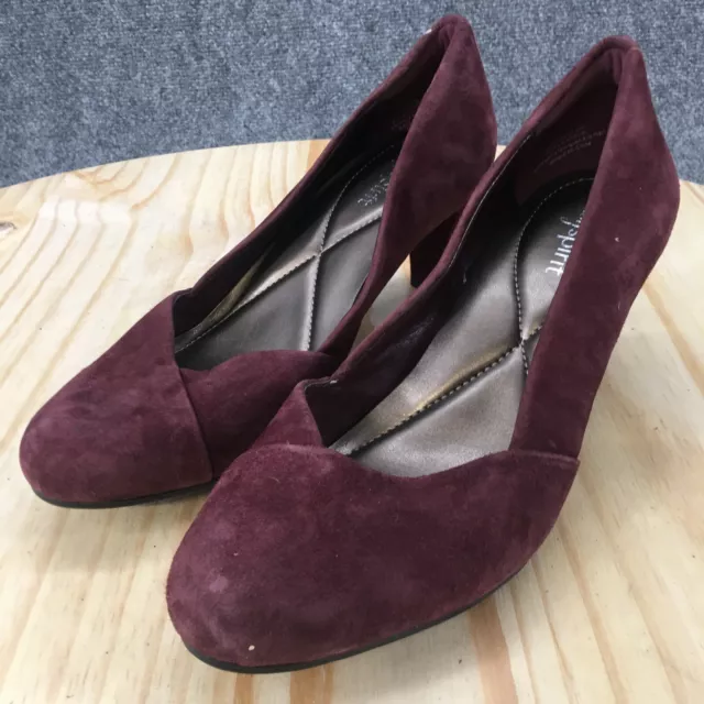 Easy Spirit Shoes 6.5 M Albie Slip On Pump Heels Burgundy Leather Round Toe NEW 3