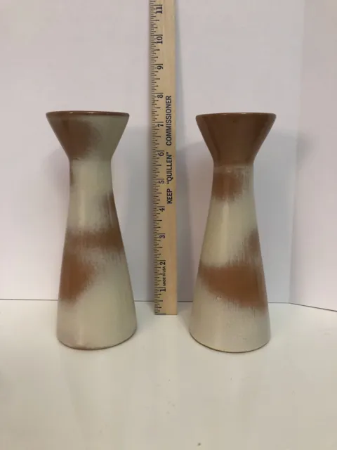Vintage Frankoma Pottery  Candle holders/Bud Vases #28 Pair