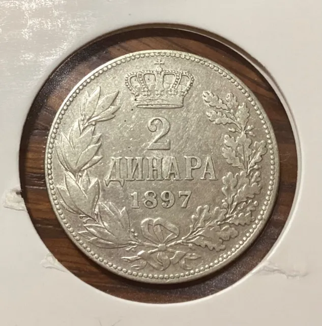 Yugoslavia 1897 Aleksandar I  2 Dinara Silver Coin(VF-XF)
