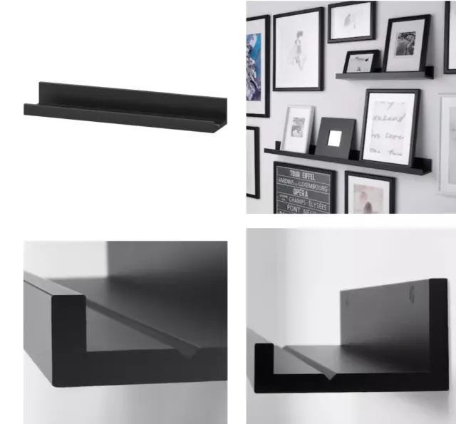 New IKEA MOSSLANDA Picture Photo Ledge Rail Shelf Bamboo Black White 55cm ,115cm