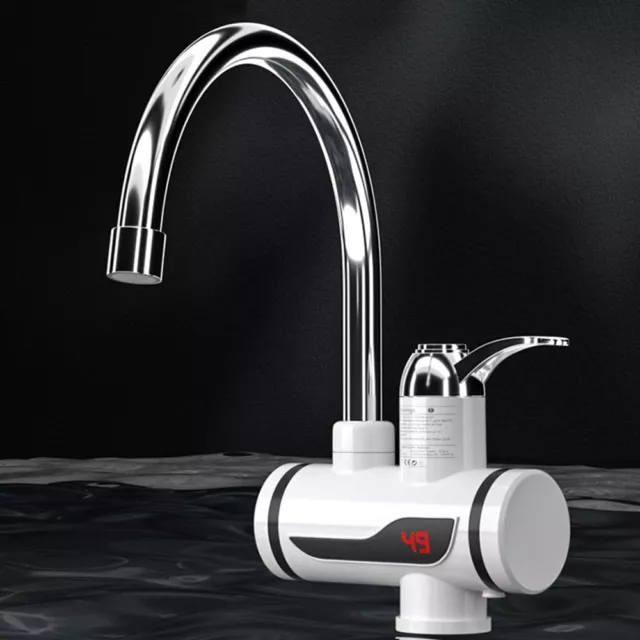 Electric 360°LED Fast Instant Faucet Tap Cold Hot Water Heater Safe Kitchen