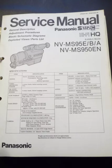 Service Manual-Anleitung für Panasonic  NV-MS95/NV-MS950 ,ORIGINAL !